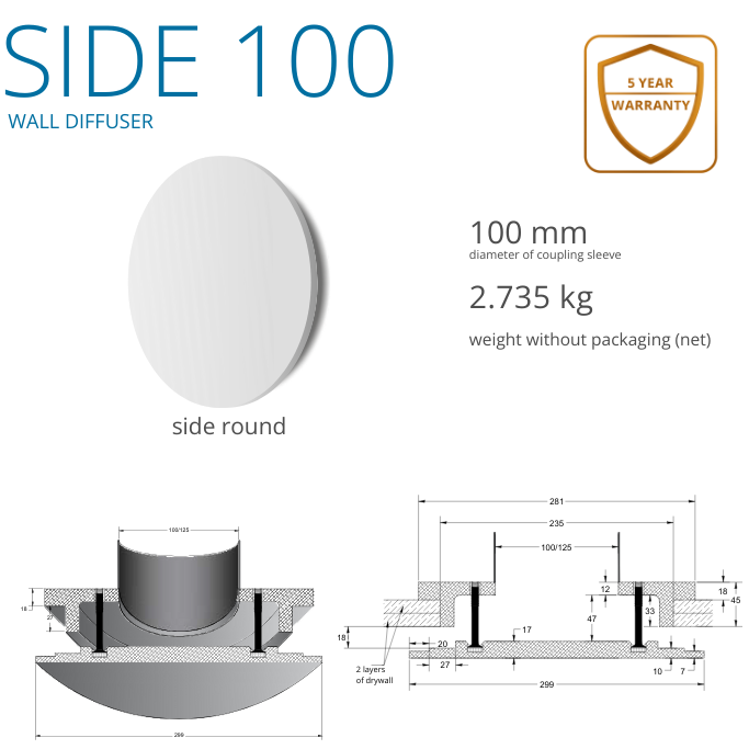 Side Round Diffuser - Ventmann UK