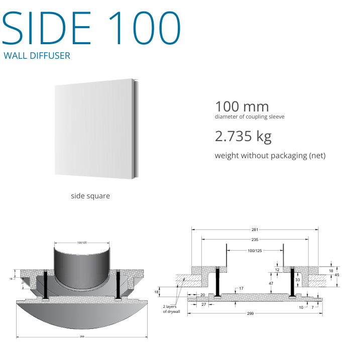 Side Square Diffuser