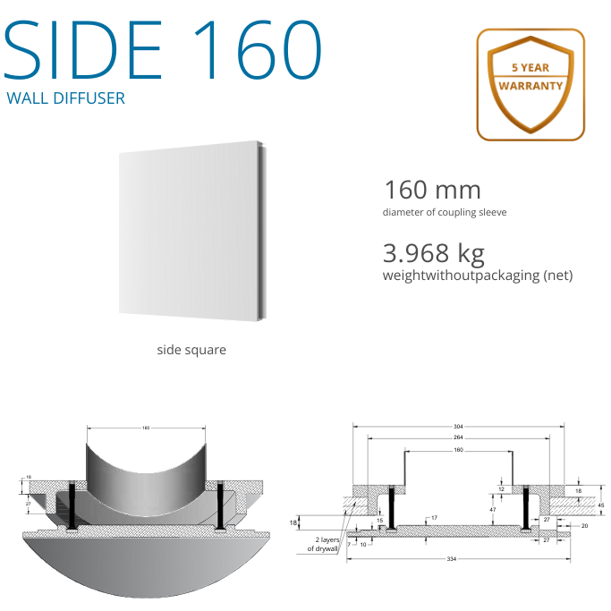Side Square Diffuser - Ventmann UK