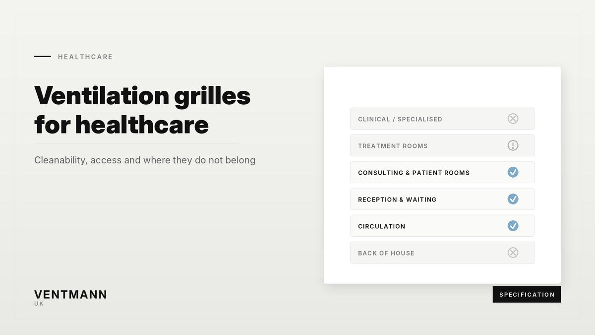 Ventilation Grilles for Healthcare: Cleanability, Access and Where They Belong