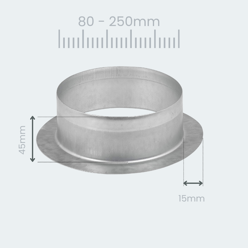 Flat Spigot (90°) - Galvanised - 80mm - 250mm dia